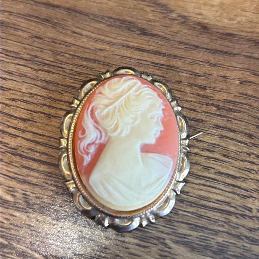 Vintage Costume Cameo Pin